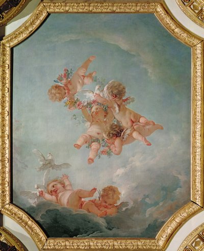 Primavera, de una serie de las Cuatro Estaciones en la Salle du Conseil de François Boucher